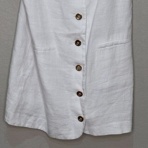 J. Crew Claudia 100% Linen White Mini Dress NWT - Picture 6 of 11